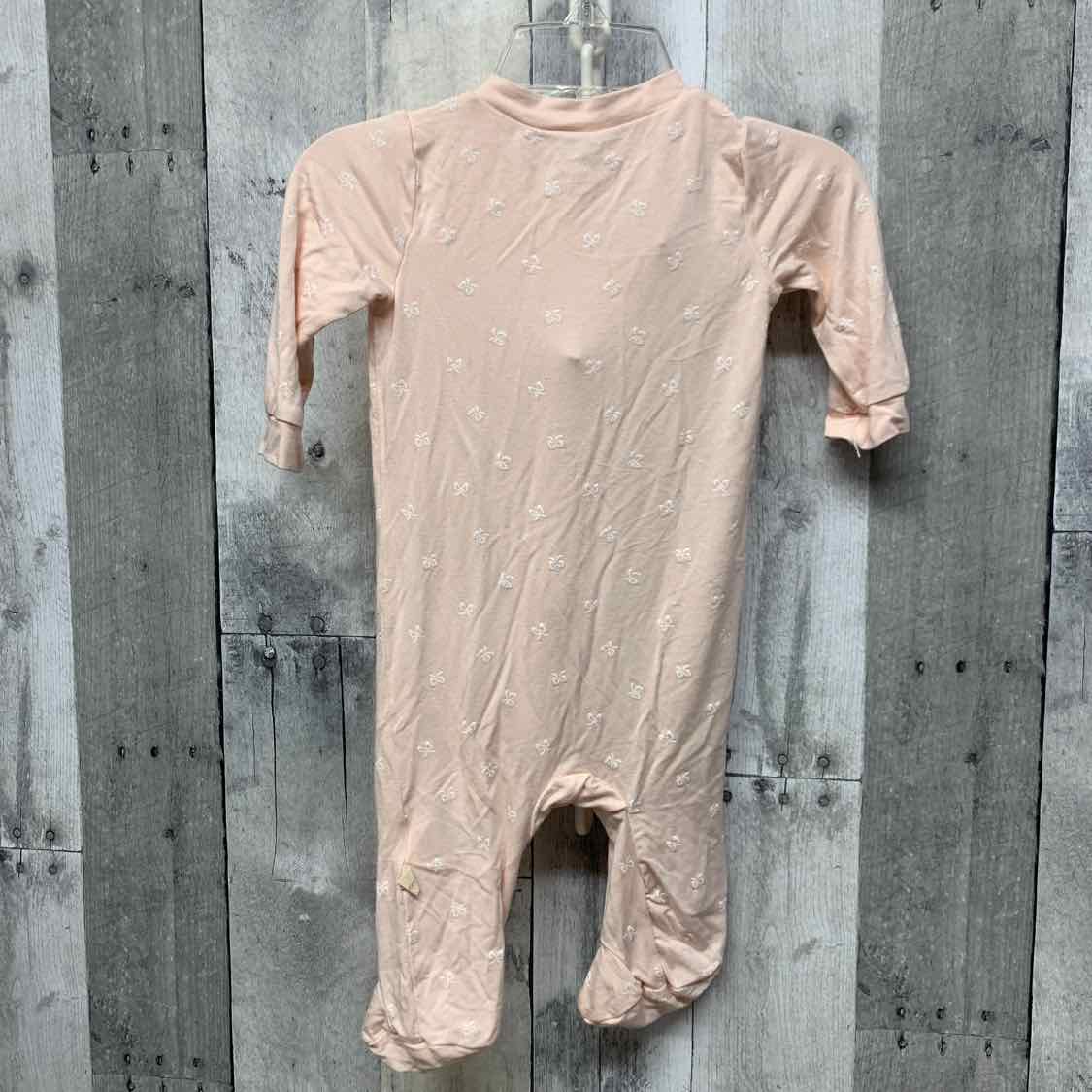 Size 3-6 Months Pink/White Bamboo Footy PJs