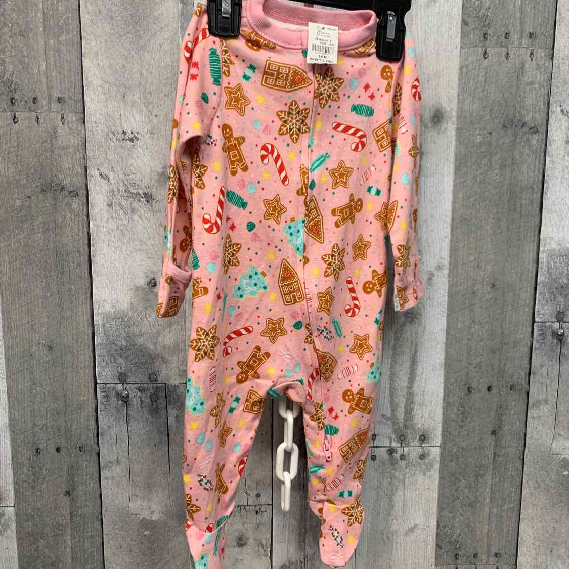 Size 3-6 Months Pink Print Old Navy Footy PJs