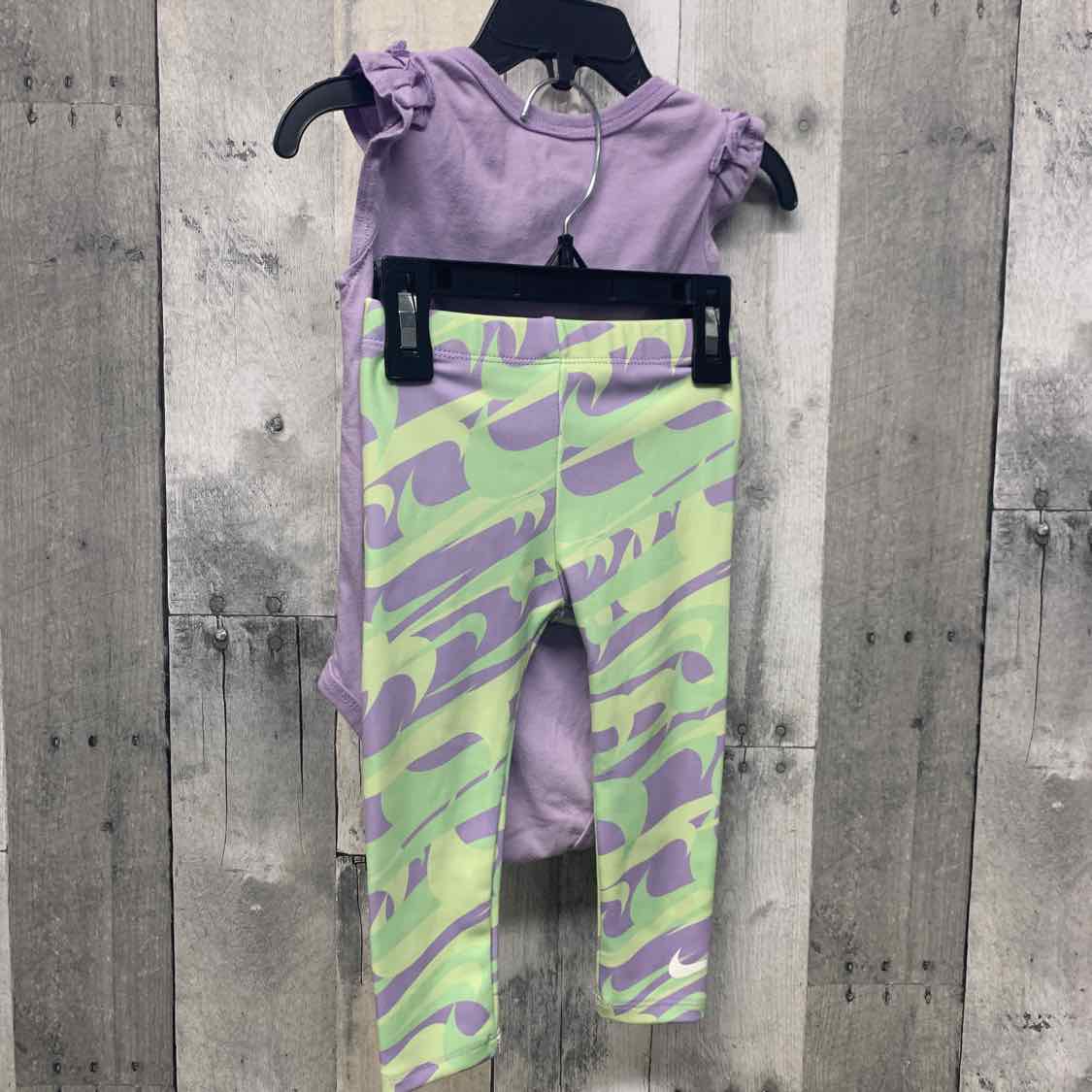 Size 18 Months Purple/Green Sport Brand Shirt/Leggings