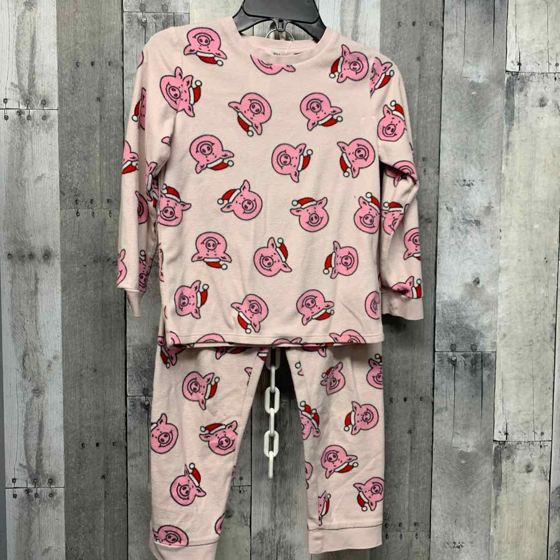 Size 6/7 Pink Print Mid Brand 2pc PJs