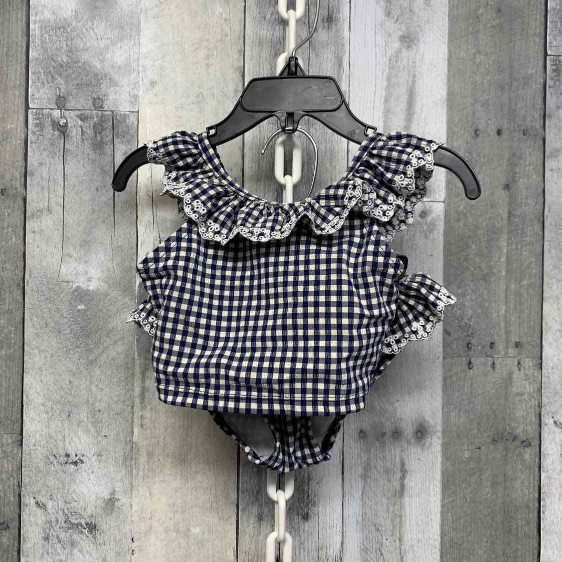 Size 24 Months Navy Plaid Little Me Swim Suit - 2pc+