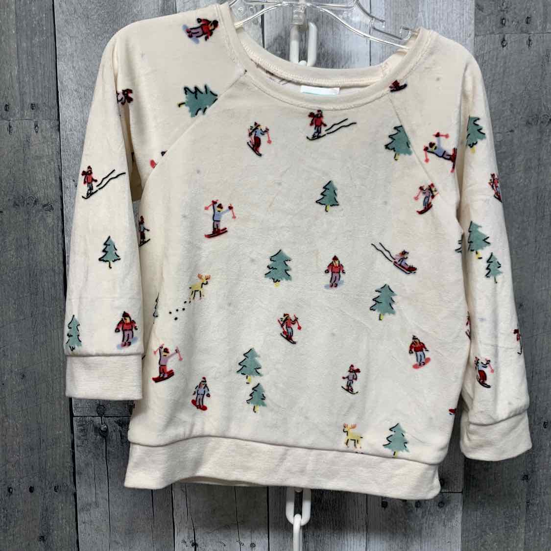 Size 3T White Print Garanimals Long Sleeve Shirt