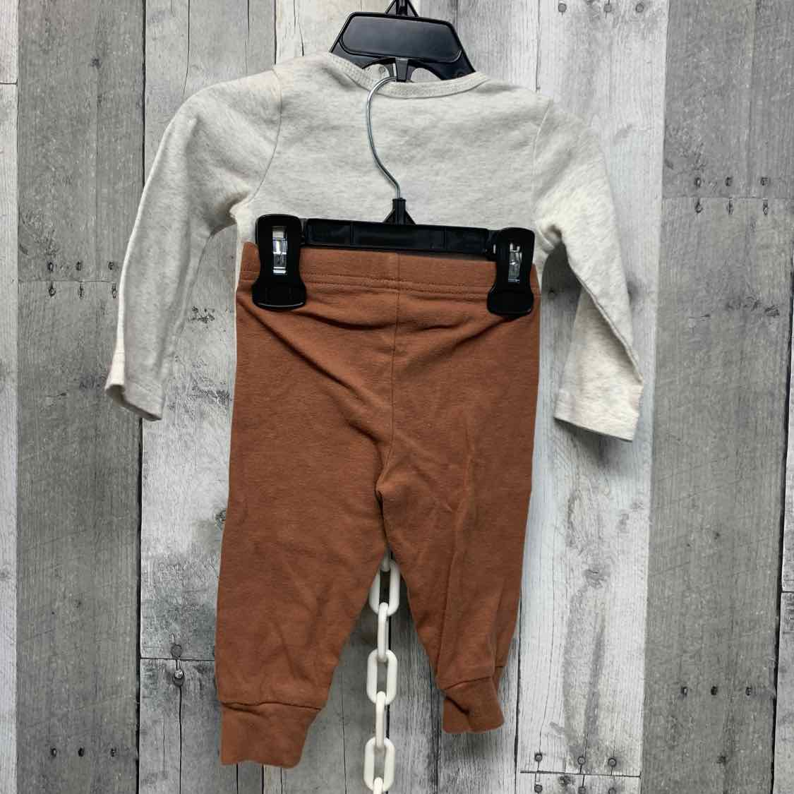 Size 9 Months Gray/Brown Just One You Shirt/Pants