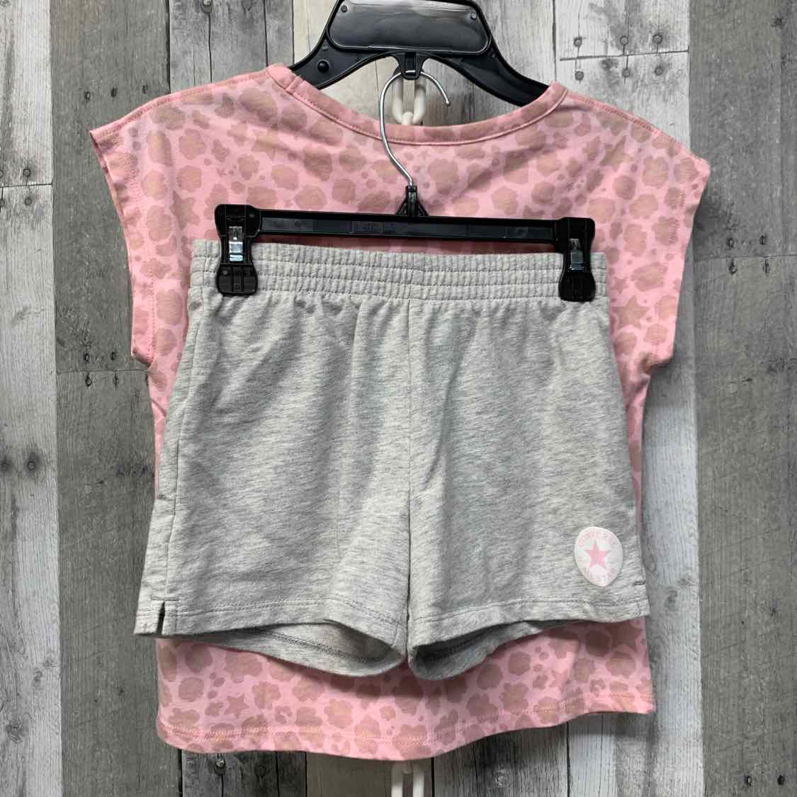 Size 6X Pink/Gray Converse Shirt/Shorts - OodlesCB