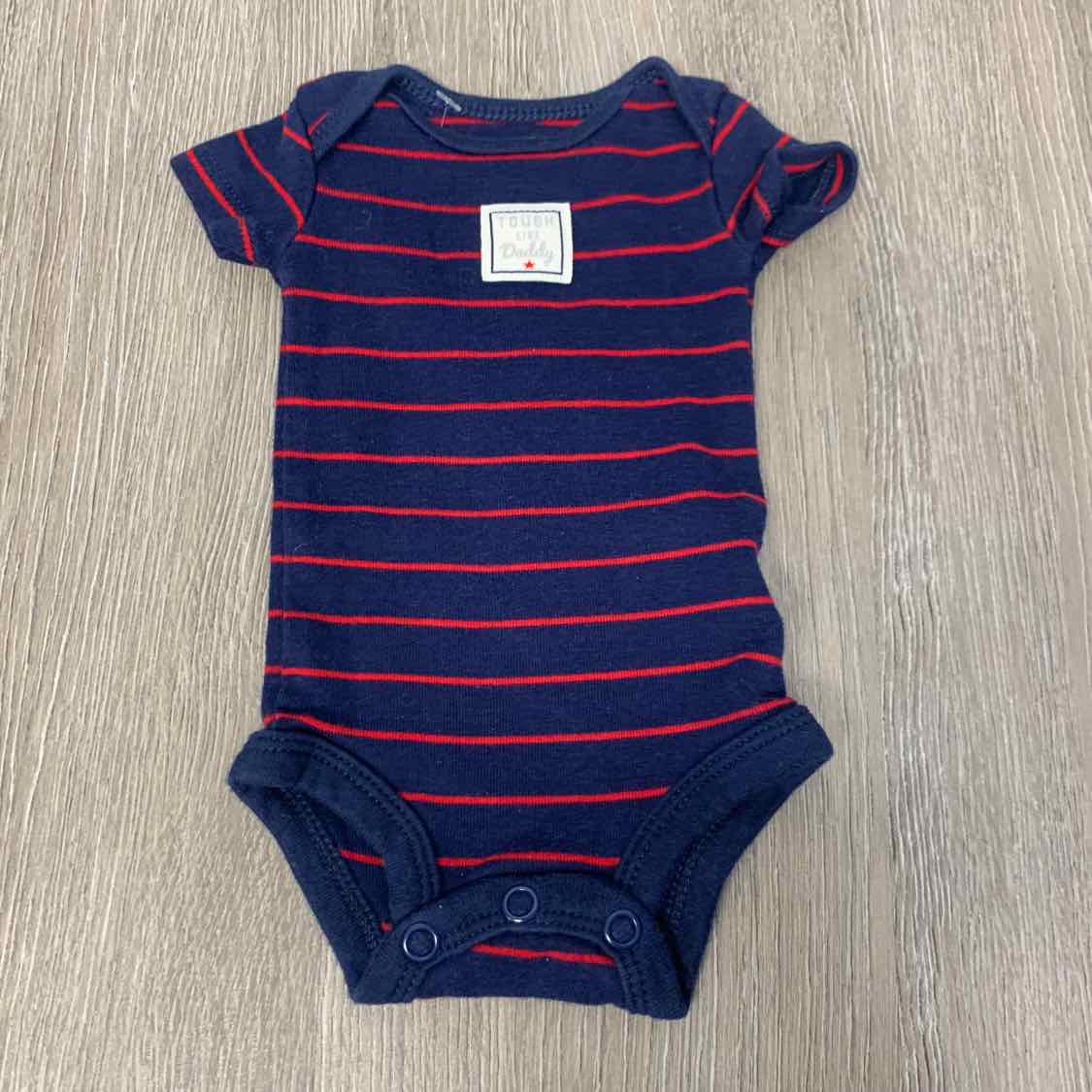 Size Preemie Navy/Red Child of Mine Bodysuit
