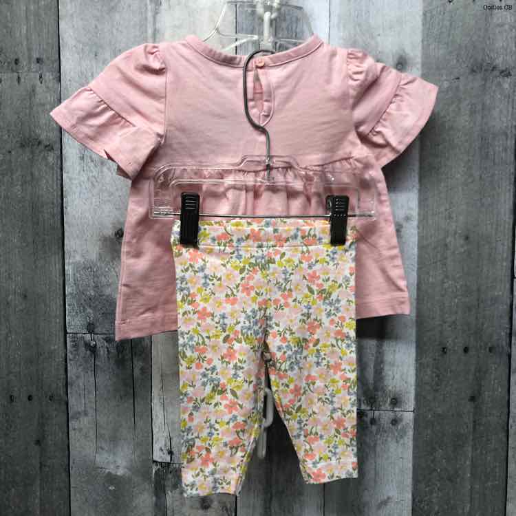 Size 0-3 Months Pink/Green Child of Mine Shirt/Leggings