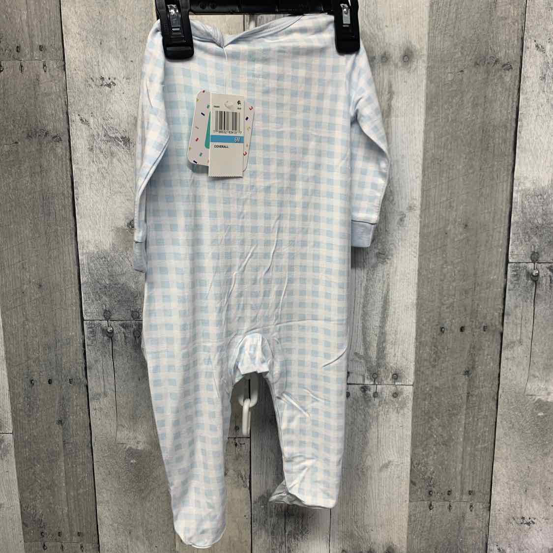 Size 6 Months Blue Plaid Disney Footy PJs