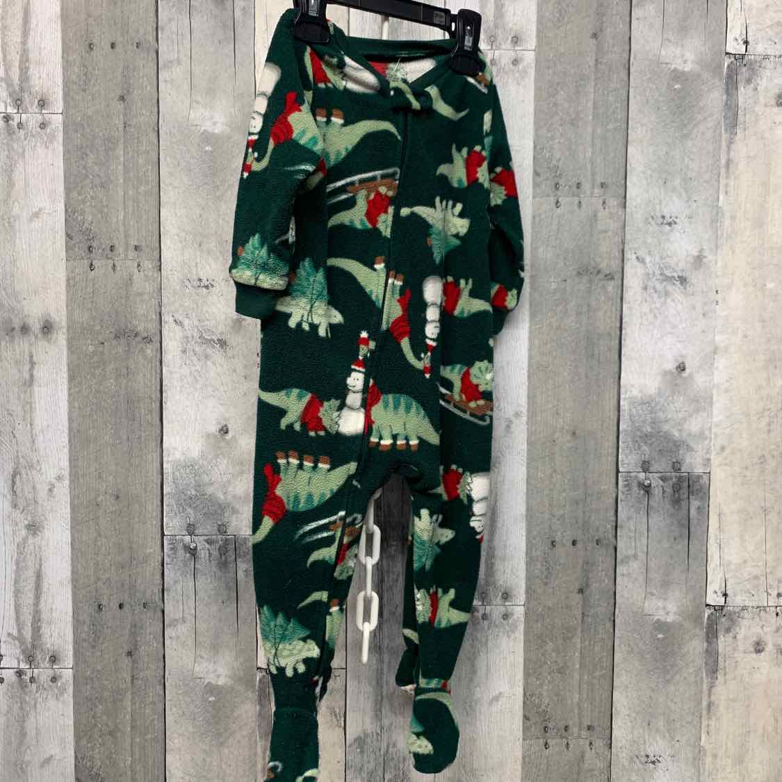 Size 18 Months Green Print Child of Mine Footy PJs