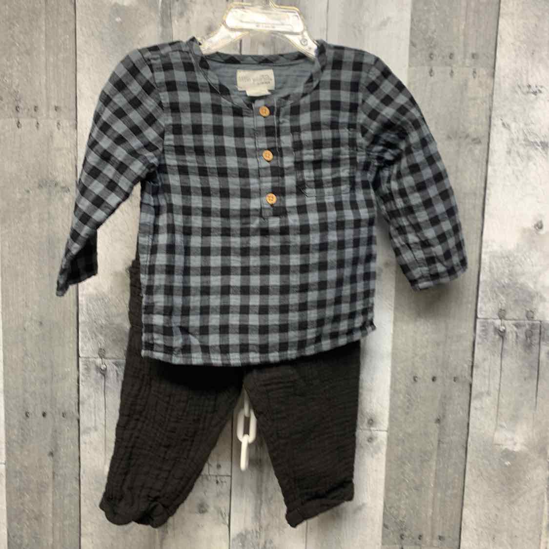 Size 12 Months Gray/Black Carter's Shirt/Pants