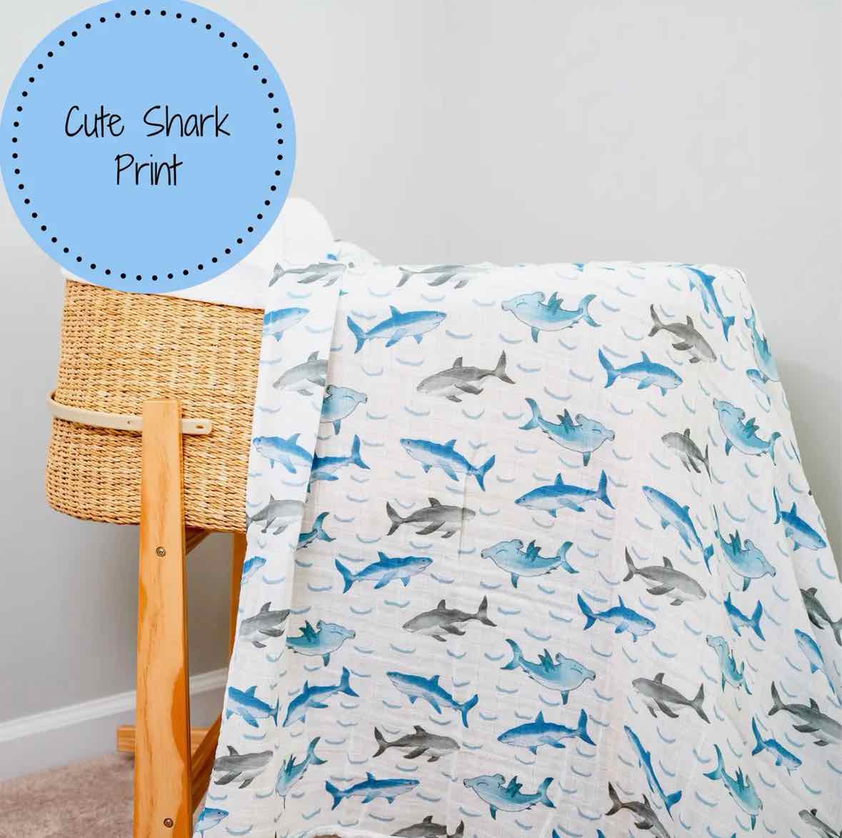 LollyBanks Jawsome Shark Receiving Blanket
