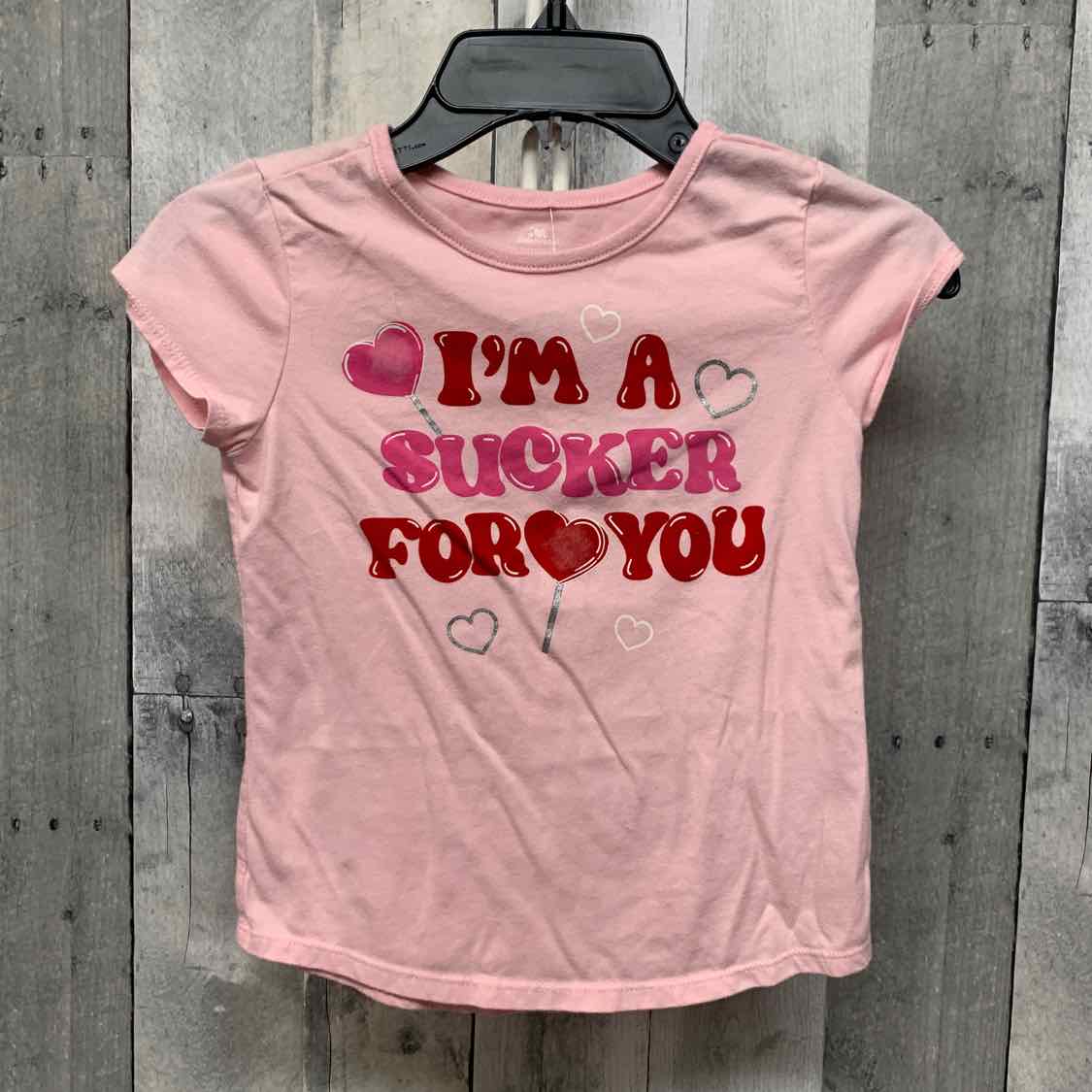 Size 5T Pink Graphic Holiday Brands T Shirt