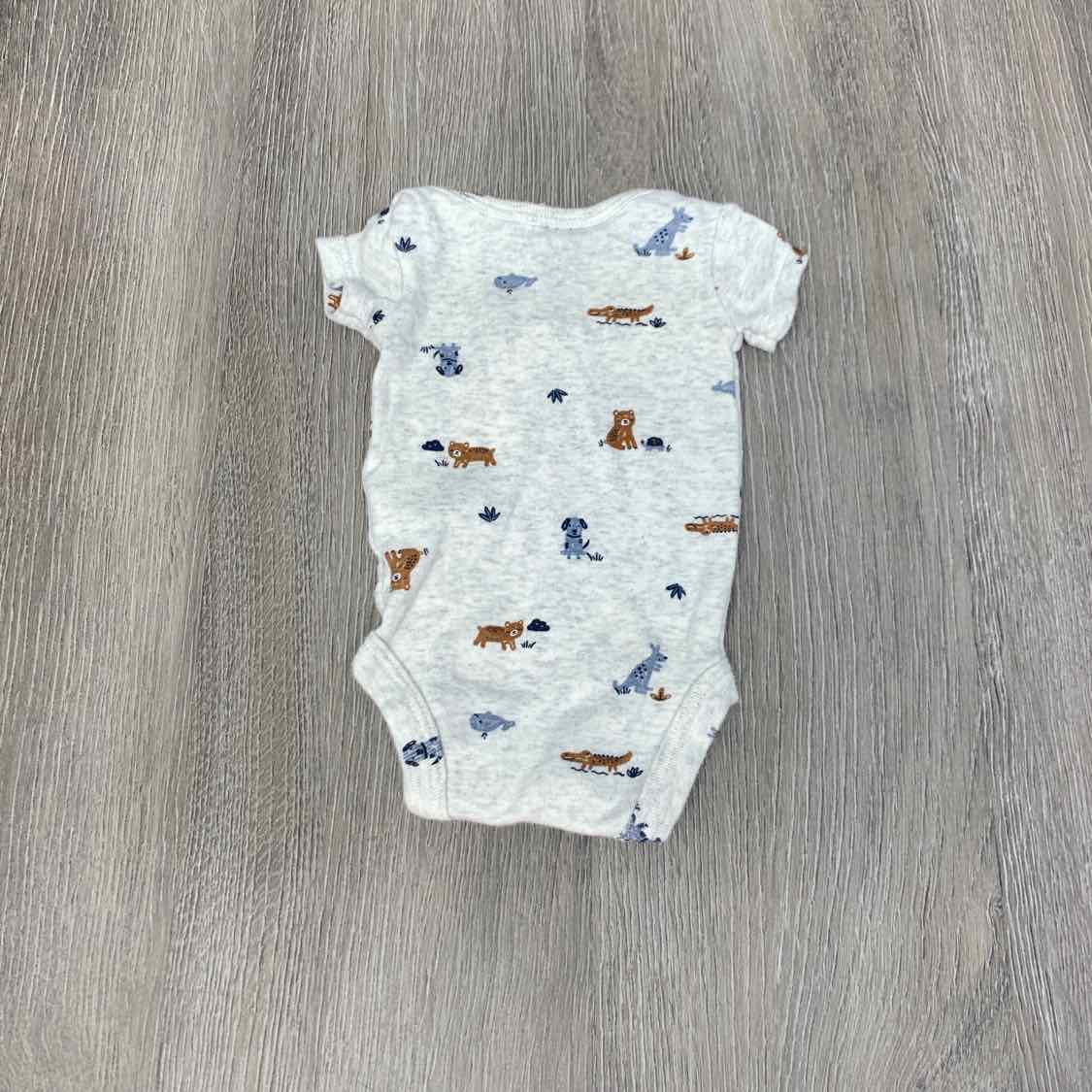 Size Preemie Gray Print Carter's Bodysuit - OodlesCB