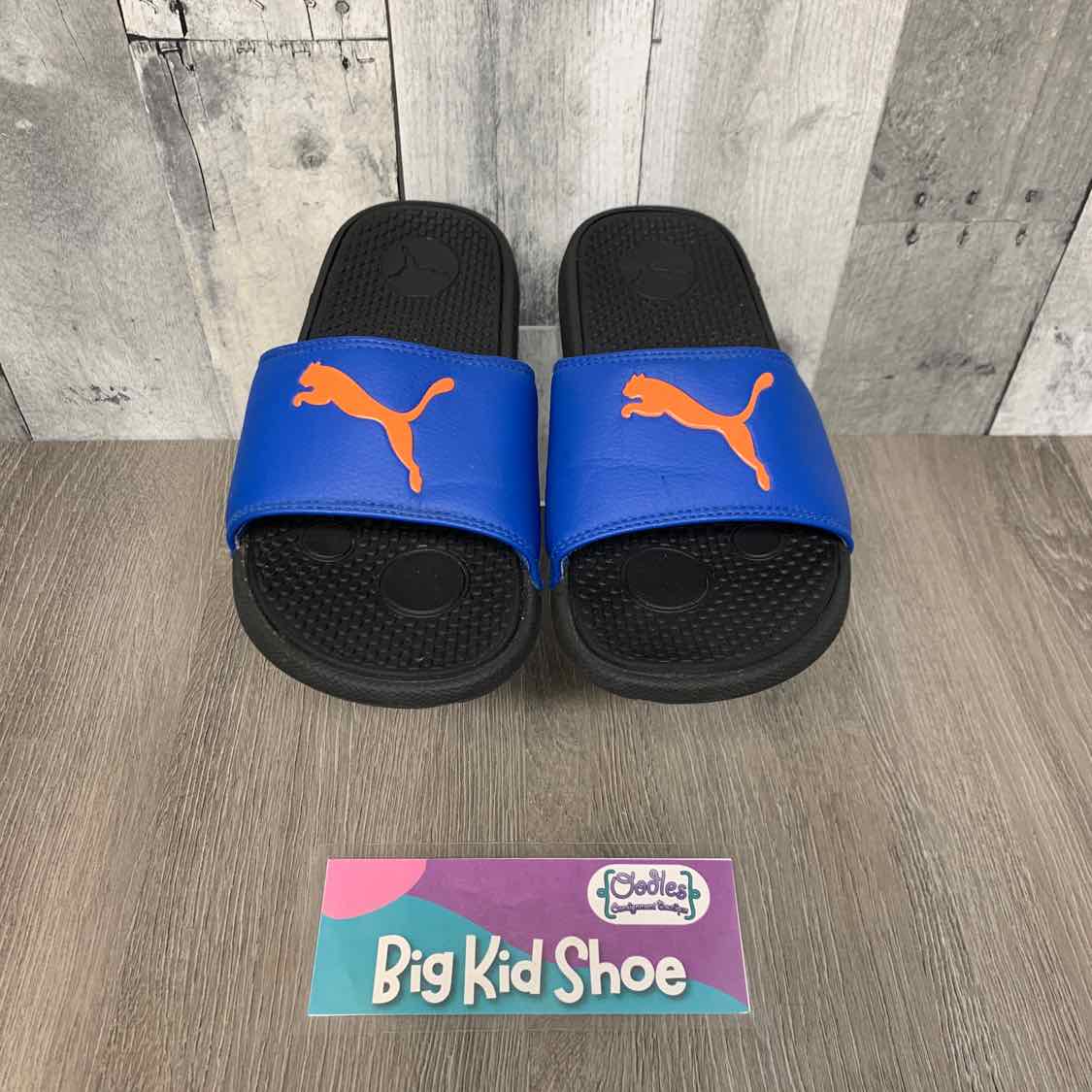 Size 4 Blue/Black Puma Sandals