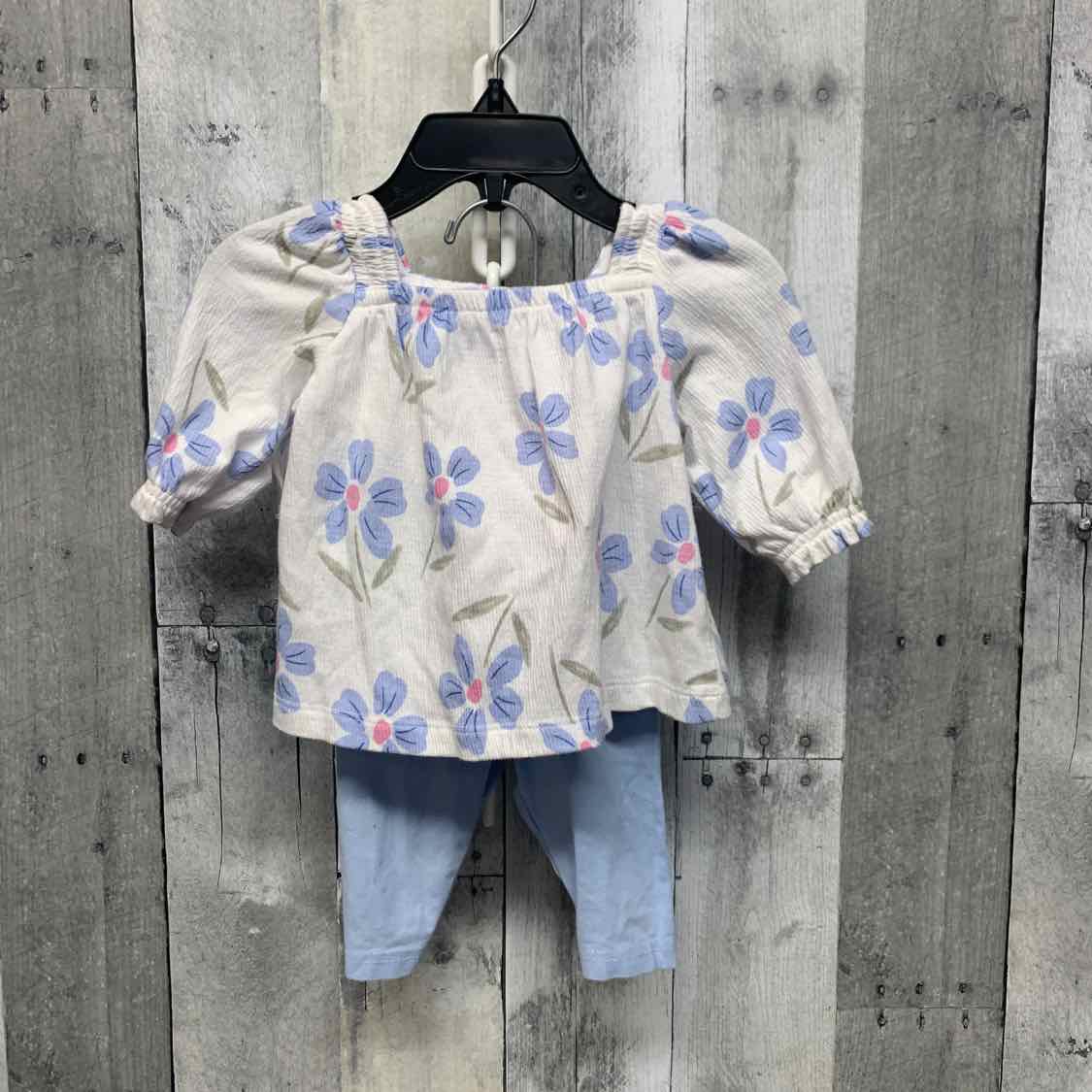 Size 3 Months White/Blue Just One You Shirt/Leggings