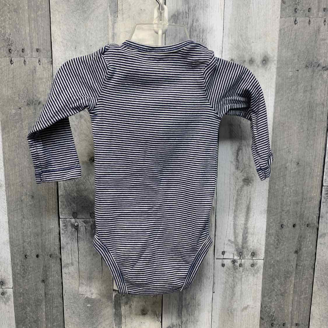 Size 12 Months Blue Striped Carter's Bodysuit