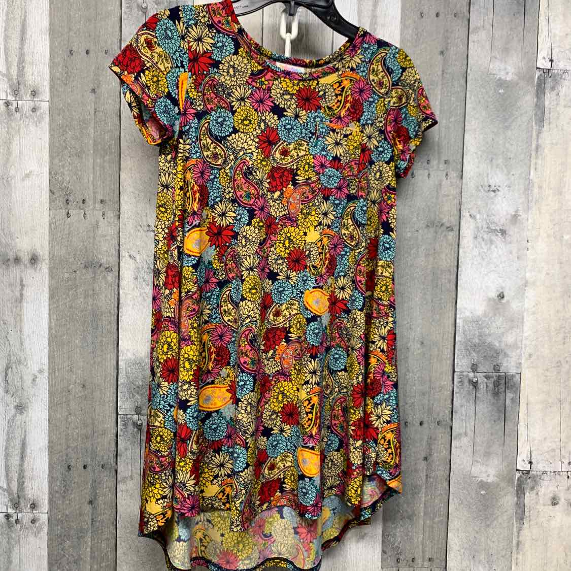 Size 8 Yellow/Red LulaRoe Dress - OodlesCB