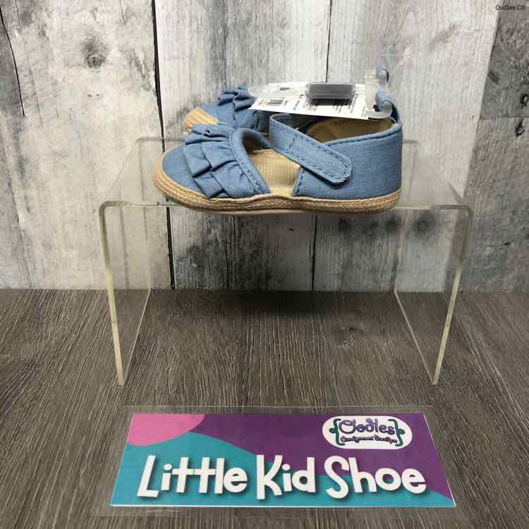 Size 2 Denim/Tan Osh Kosh Soft Sole Shoes