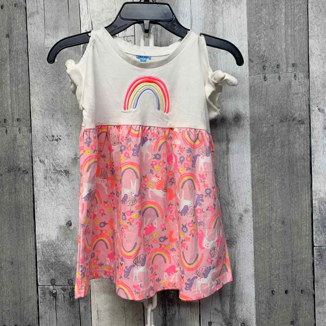 Size 12 Months White/Pink B Brand Dress