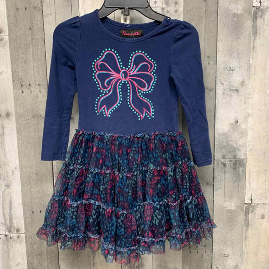 Size 6 Navy/Pink Nannette LS Dress
