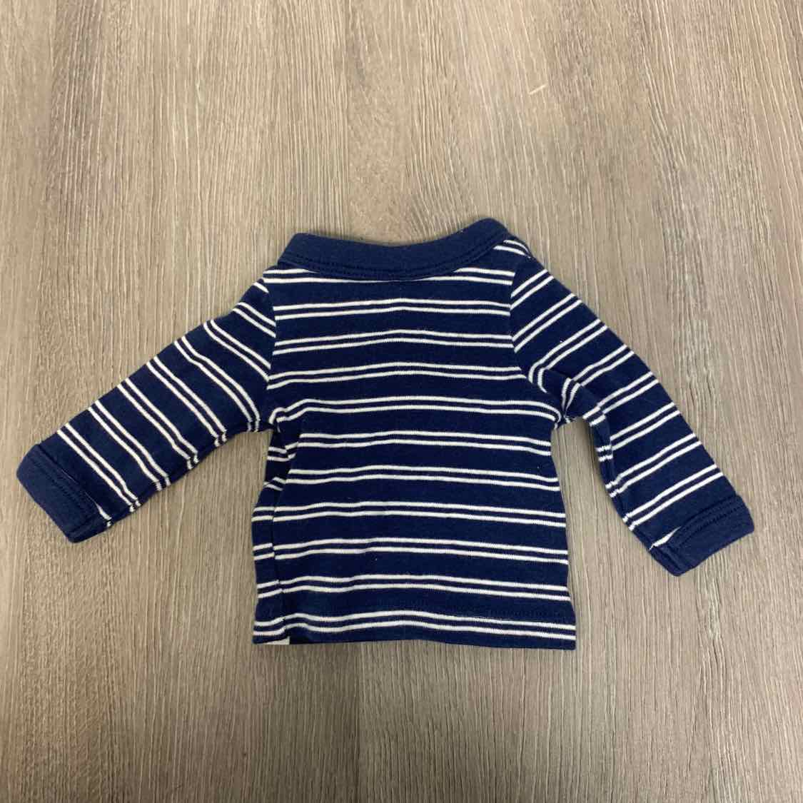 Size Preemie Navy Striped Just One You Long Sleeve Shirt