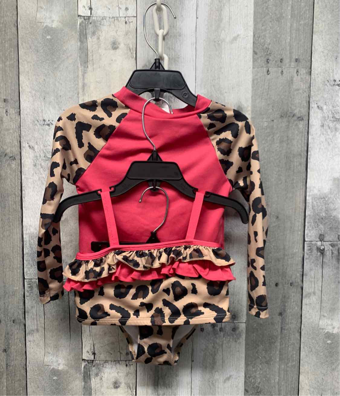 Size 3T Pink/Tan B Brand Swim Suit - 2pc+