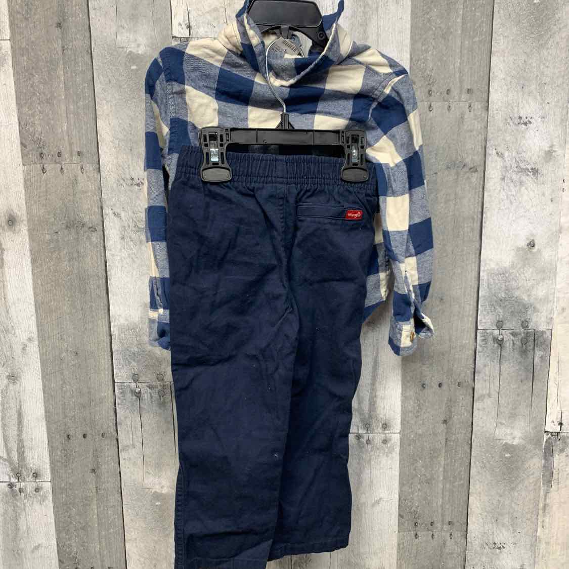 Size 3T Navy/White Wrangler Shirt/Pants