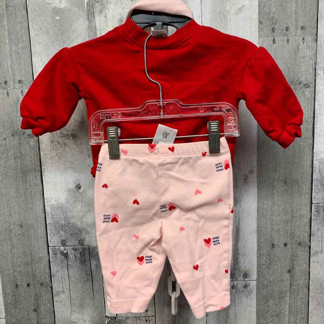Size 3 Months Red/Pink Carter's Shirt/Pants