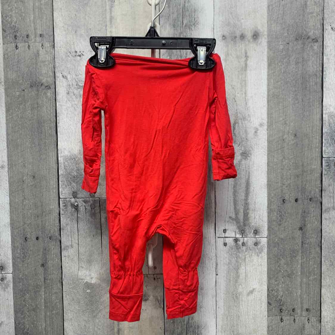 Size 0-3 Months Red Bamboo Footy PJs