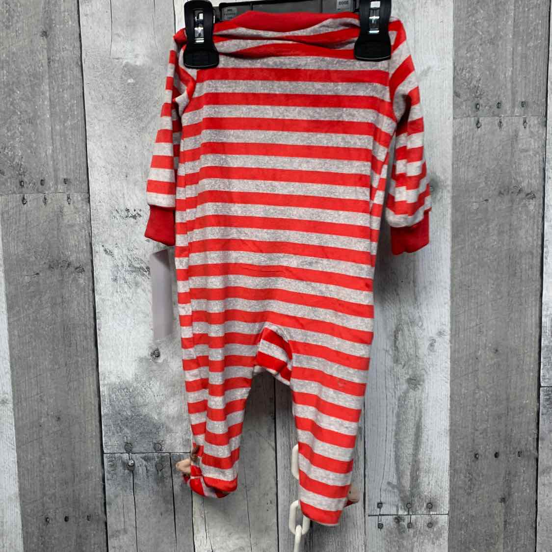 Size 3 Months Red Striped Just One You Footy PJs