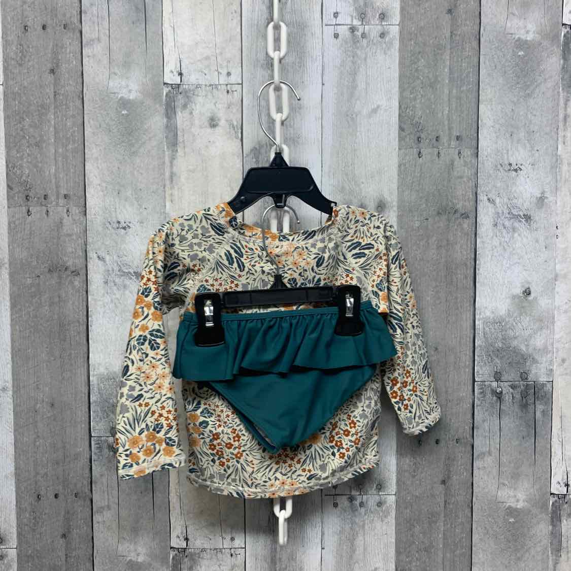 Size 18-24 Months Brown/Green B Brand Swim Suit - 2pc+