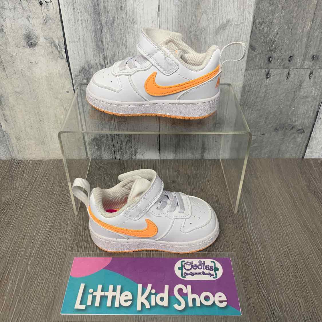 Size 4 White/Orange Sport Brand Sneakers
