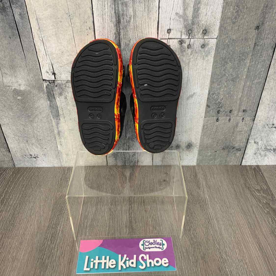 Size 10 Black/Red Crocs Sandals