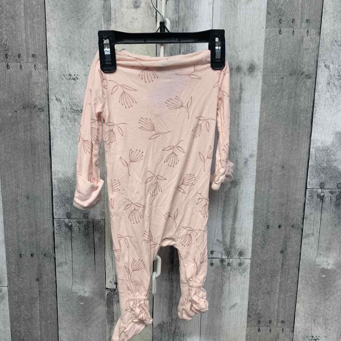 Size 0-3 Months Pink Print Cloud Island Footy PJs