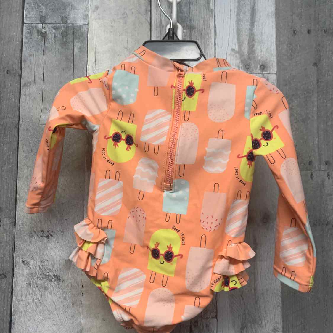 Size 12 Months coral/yellow Just One You Swim Suit - 1pc