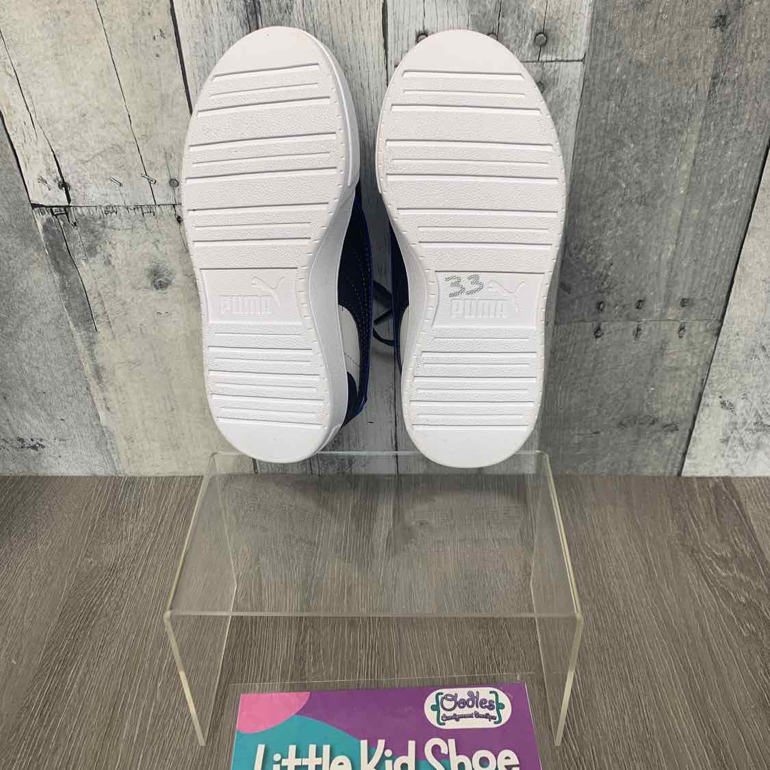 Size 13 White/Blue Puma Sneakers