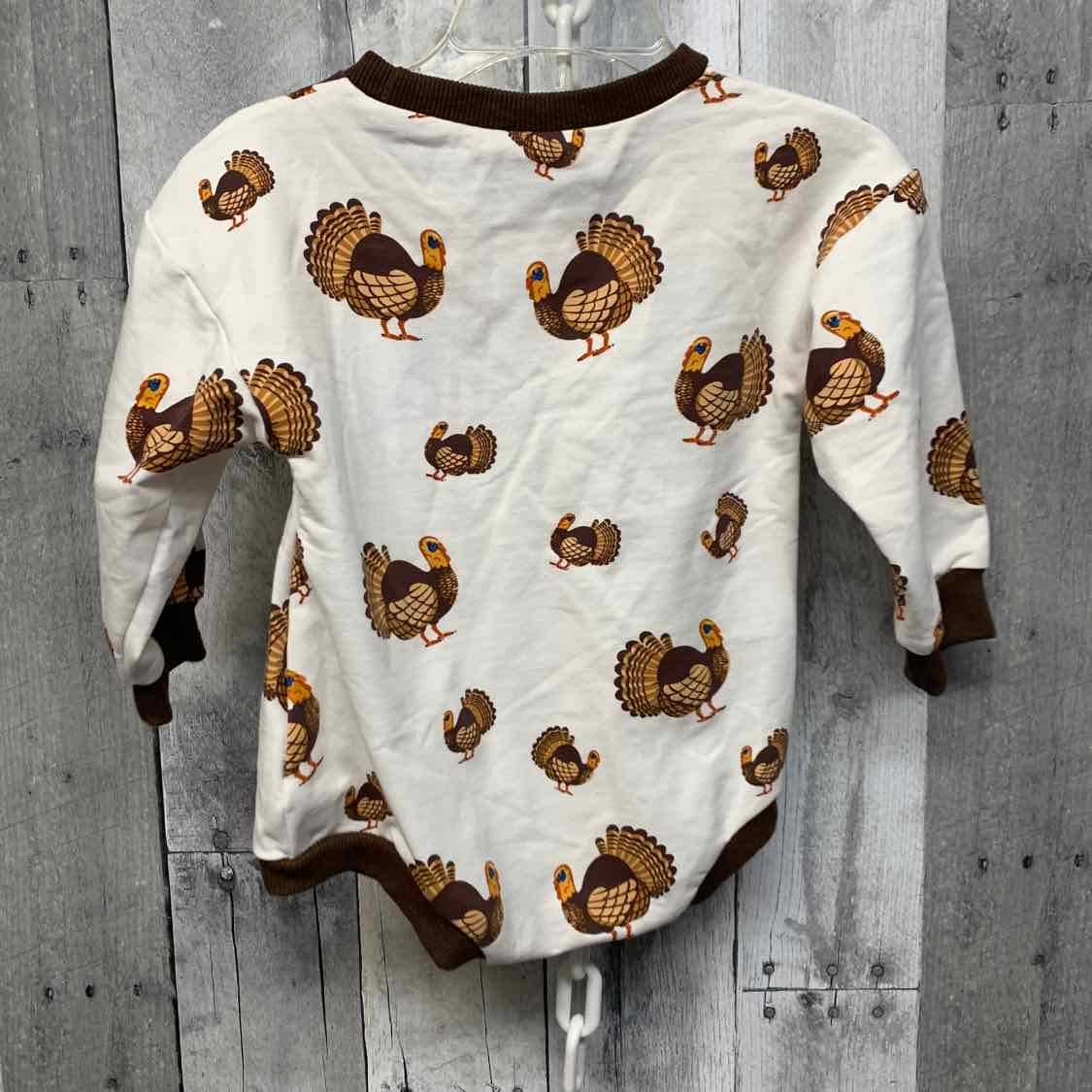 Size 6 Months White Graphic B Brand Romper