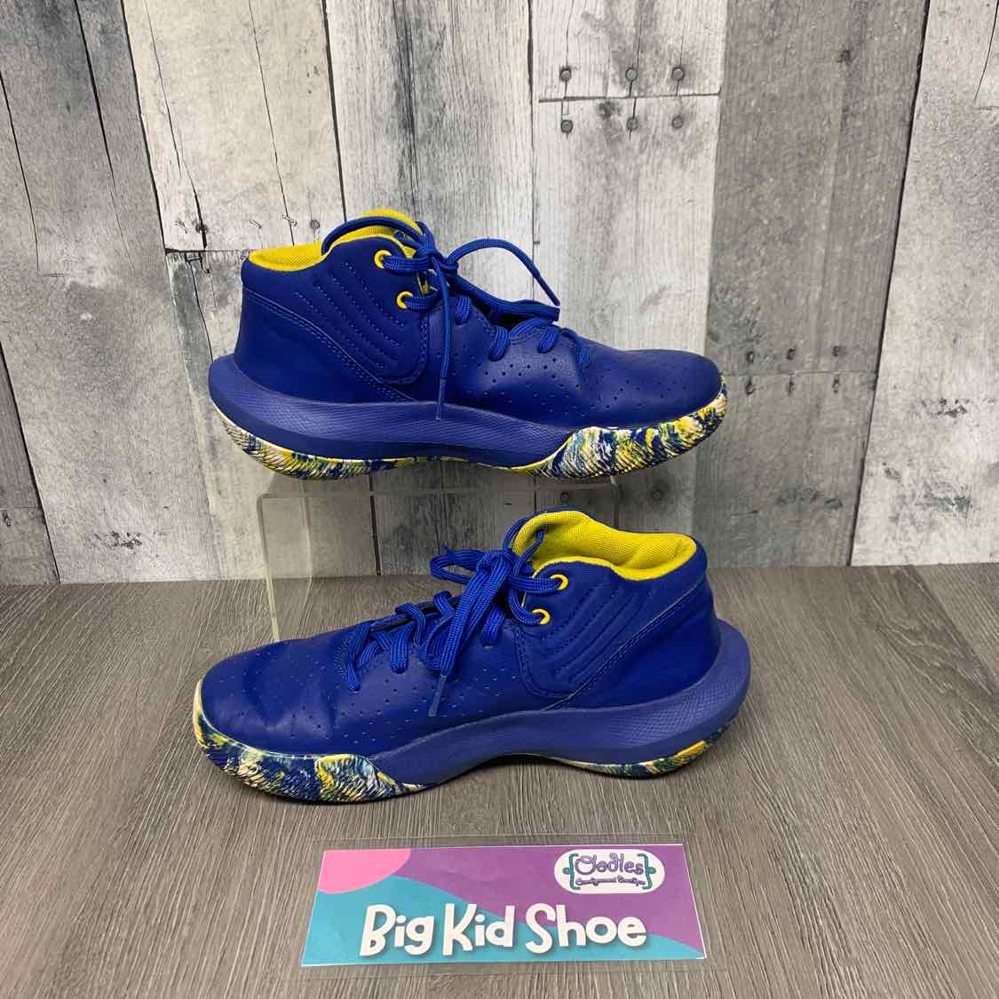 Size 6 Blue/Yellow Sport Brand Sneakers