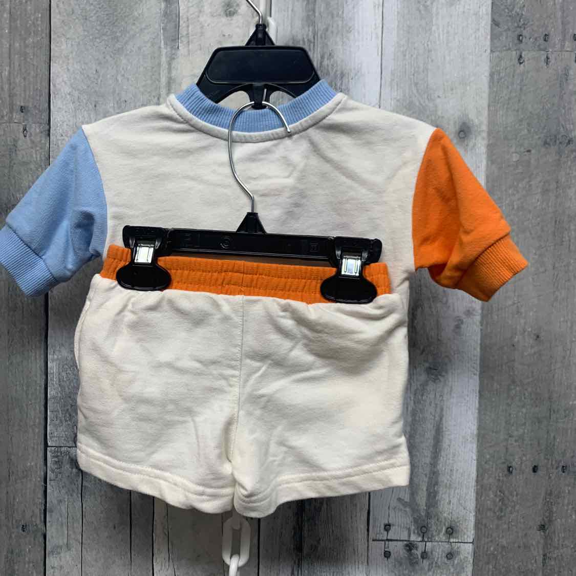Size 3 Months White/Blue Disney Shirt/Shorts