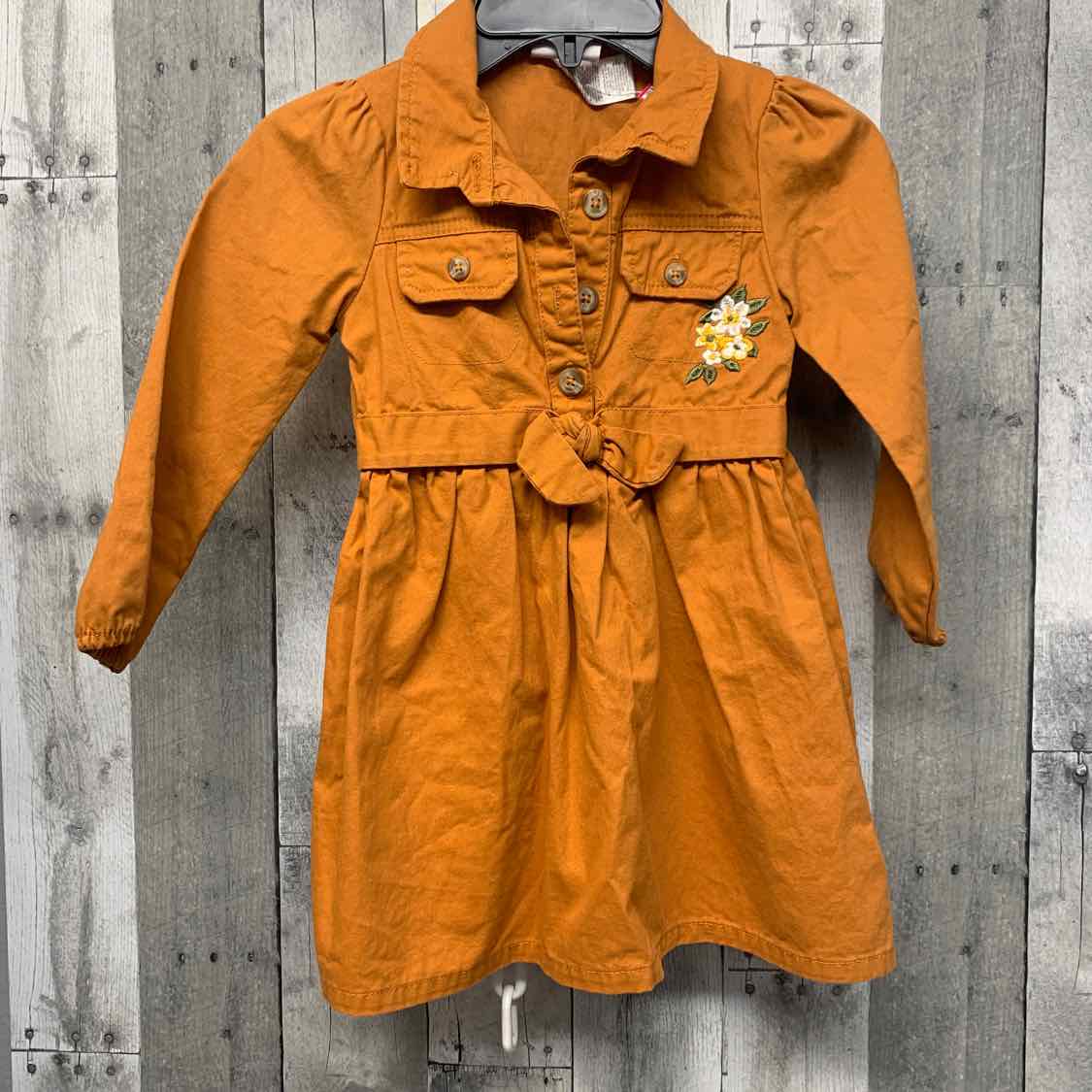 Size 5T Orange/White Little Lass LS Dress