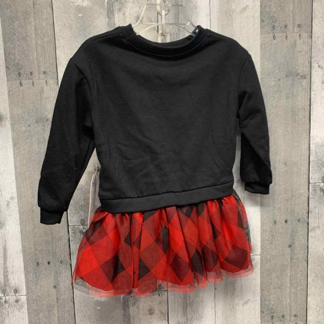 Size 18 Months Red Plaid Wonder Nation LS Dress