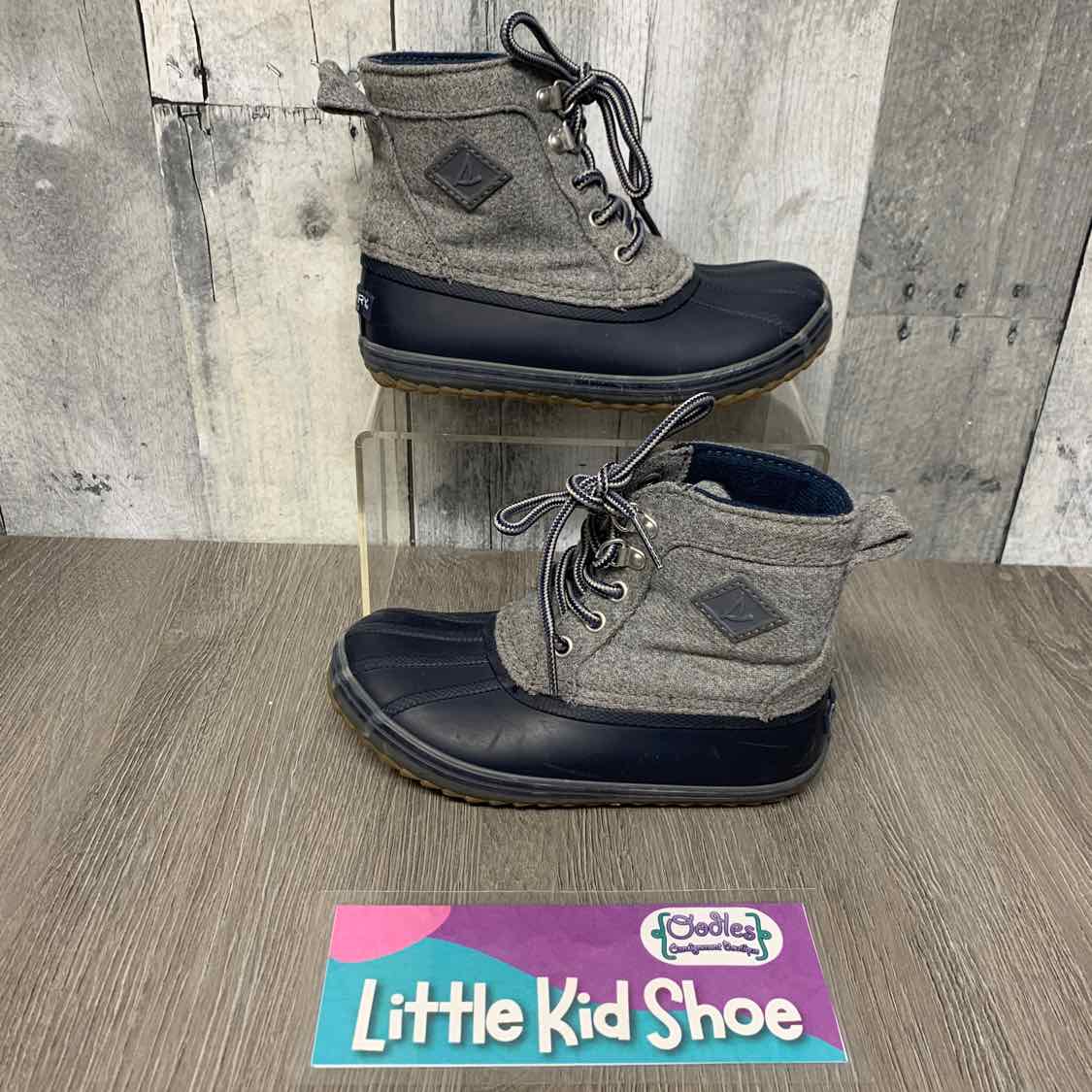 Size 11 Gray/Navy Sperry Boots