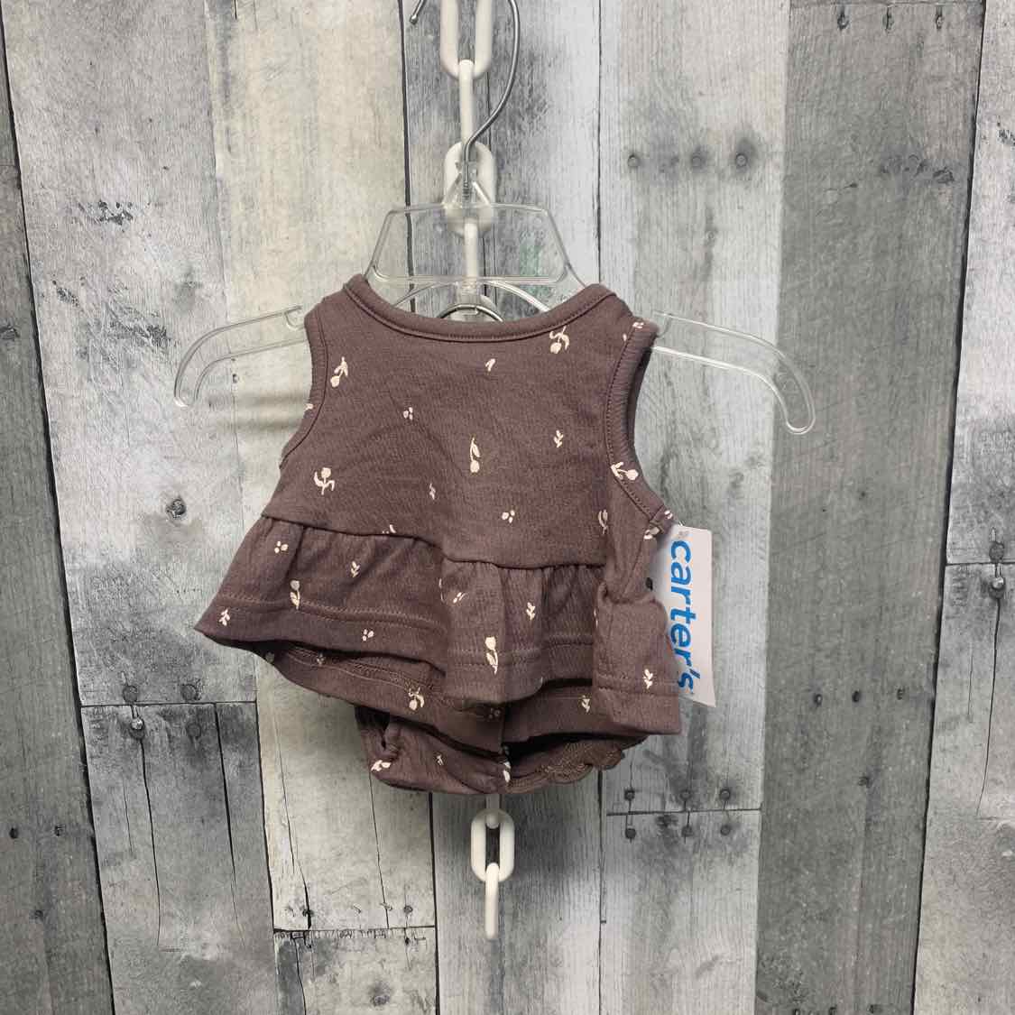 Size Newborn Brown/White Carter's Shirt/Shorts