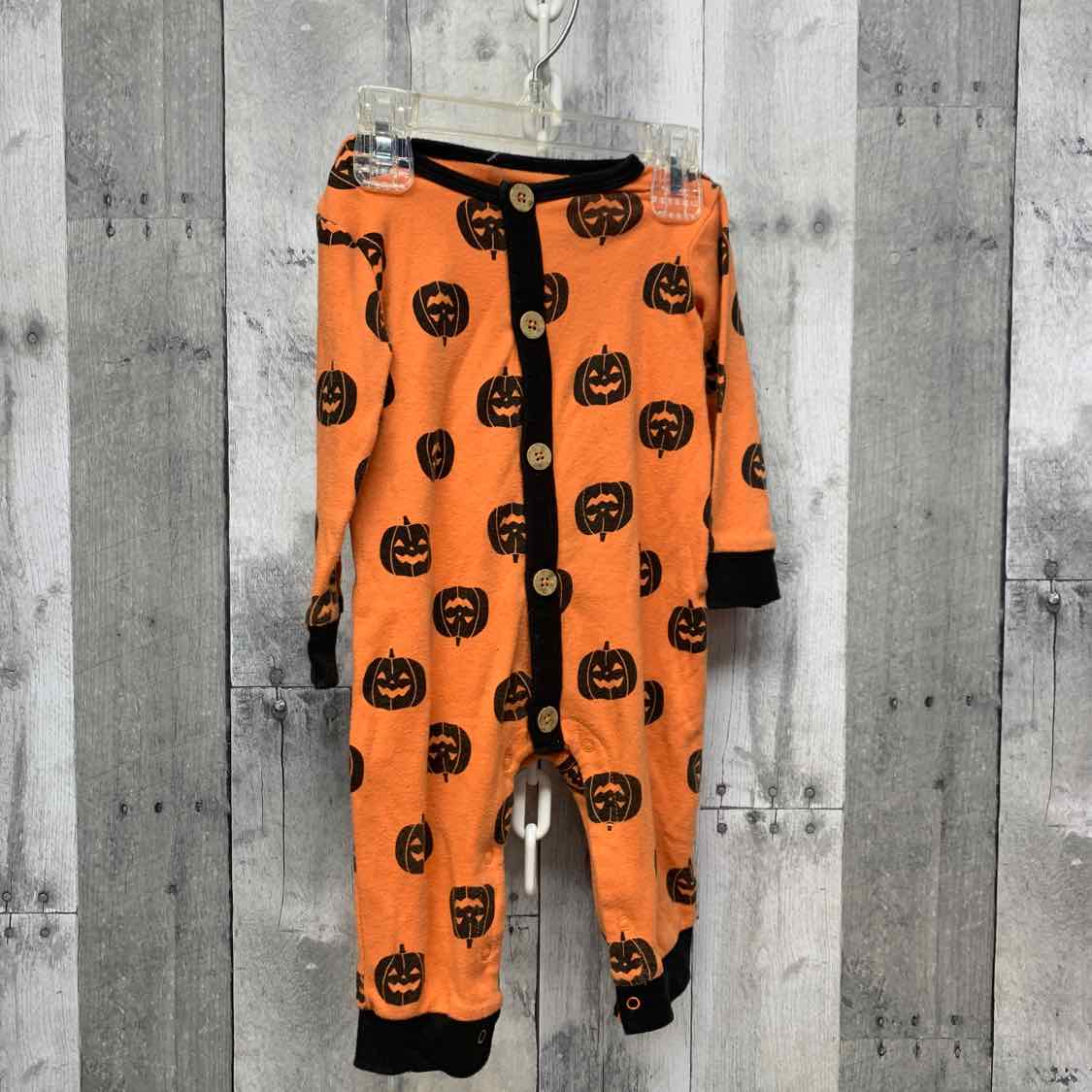 Size 6-9 Months Orange/Black Holiday Brands Romper