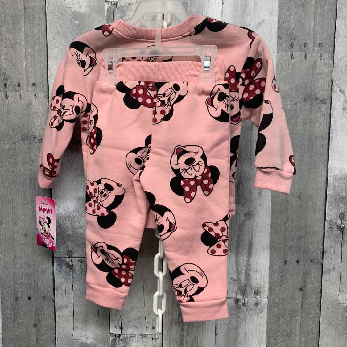 Size 12 Months Pink Print Disney Sweats - 2pc