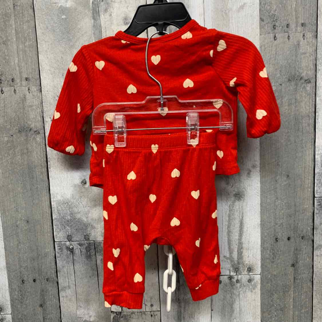 Size 0-3 Months Red Print Cat & Jack Shirt/Pants