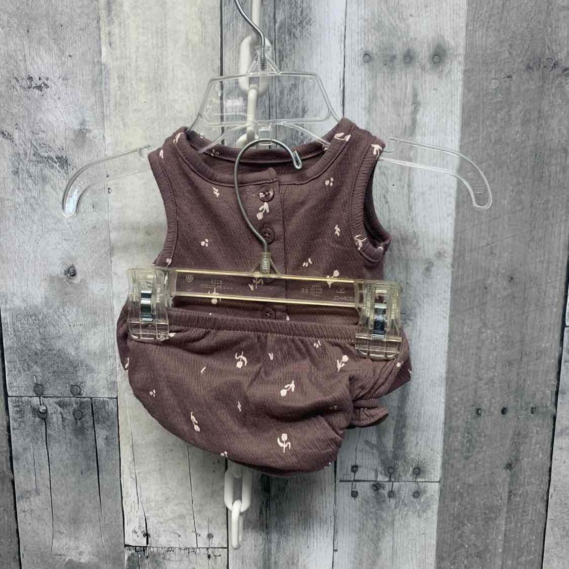 Size Newborn Brown/White Carter's Shirt/Shorts