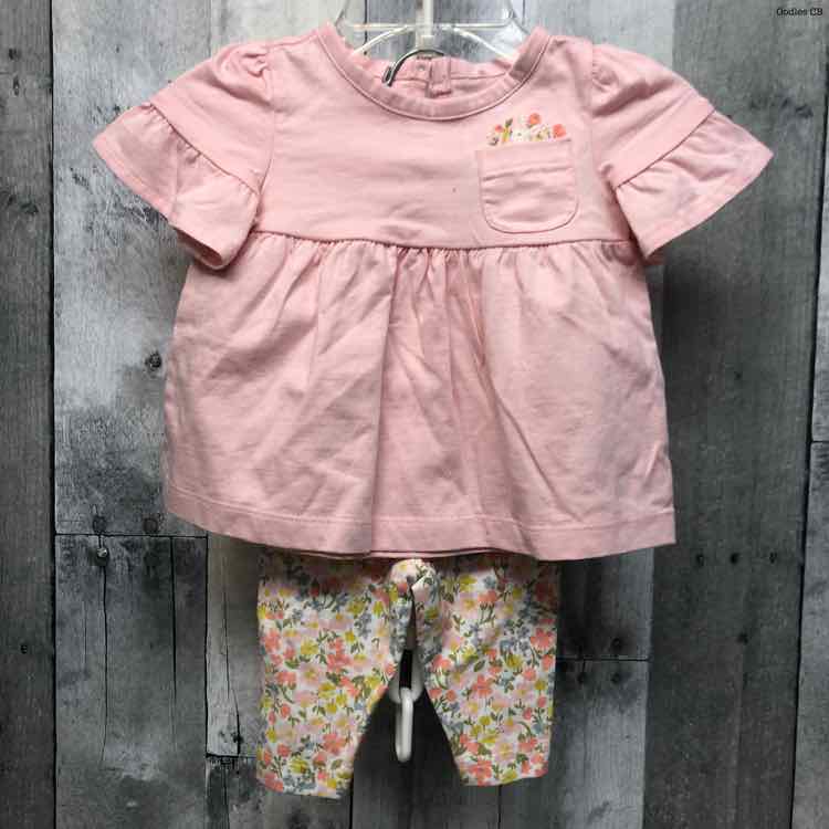 Size 0-3 Months Pink/Green Child of Mine Shirt/Leggings