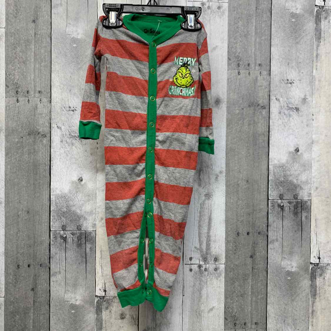 Size 12 Months Red/Gray Dr Seuss Footy PJs