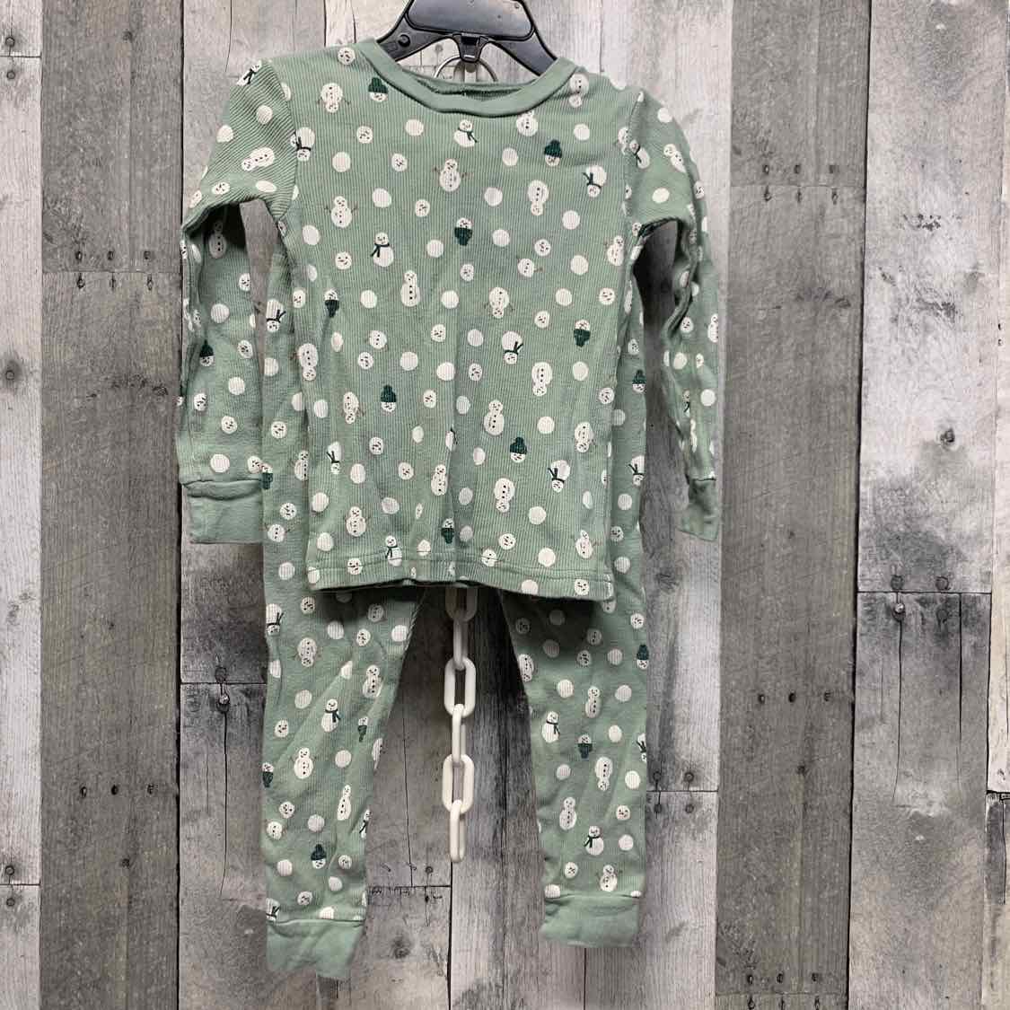 Size 3T Green Print Just One You 2pc PJs