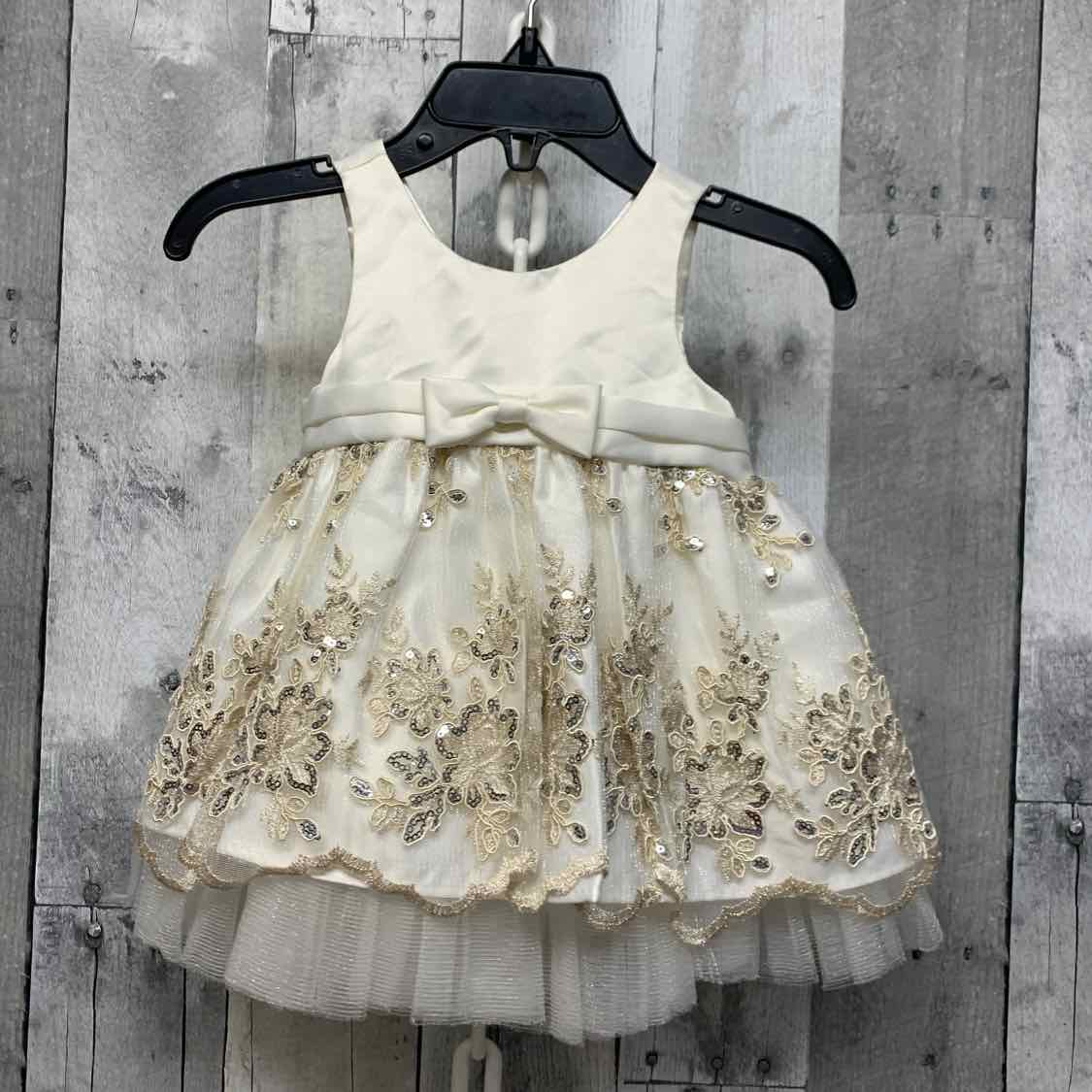 Size 6 Months White/Gold American Princess 2pc Dress
